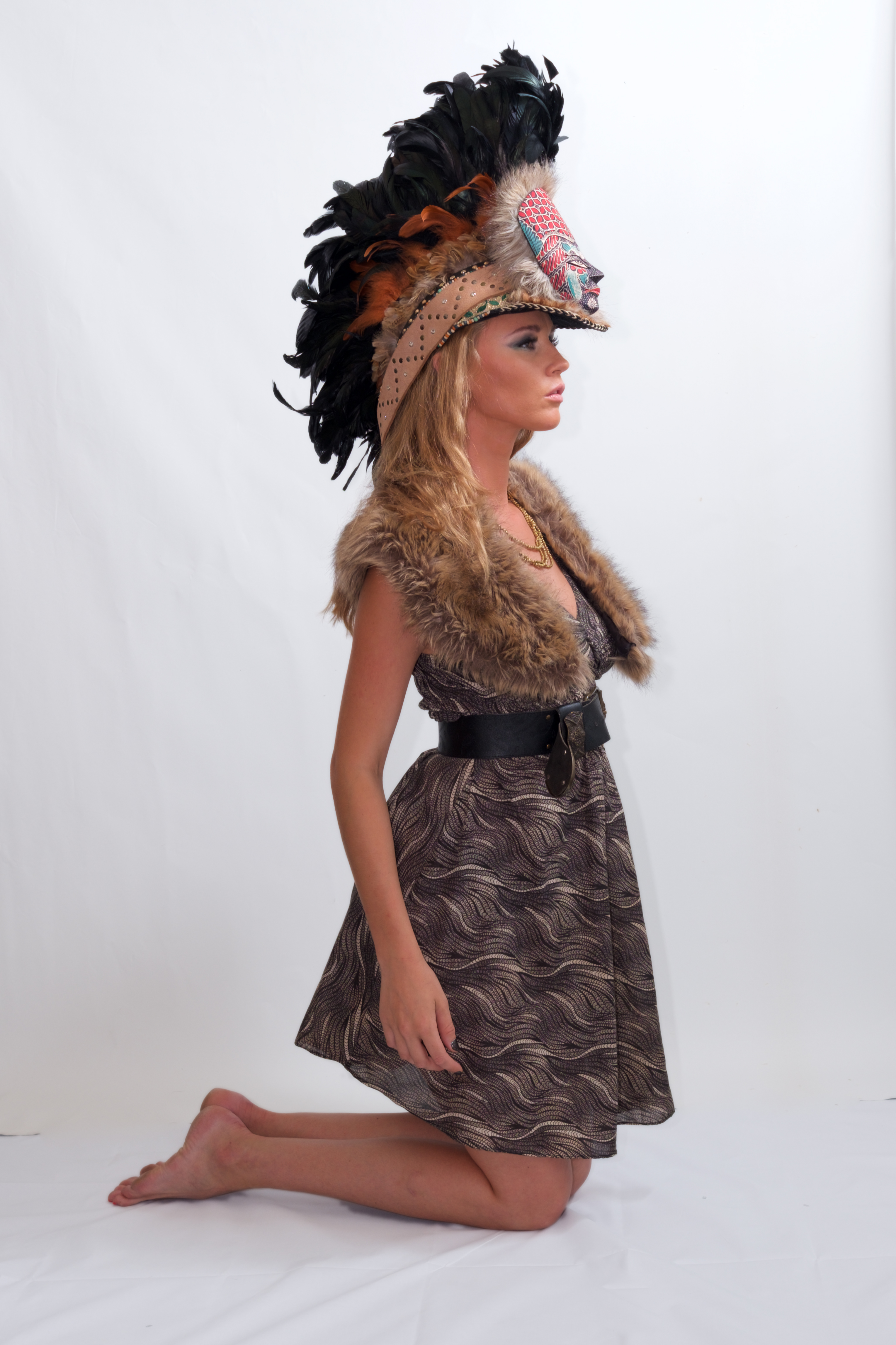 Gold feather wings creation